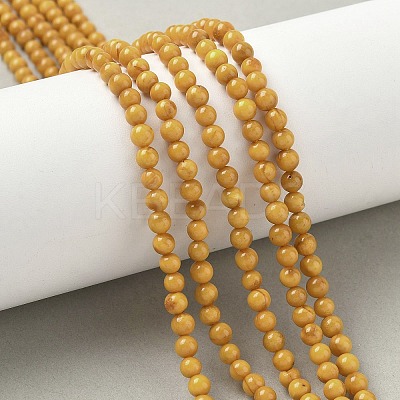 Natural Beeswax Beads Strands G-L095-B02-4mm-01-1