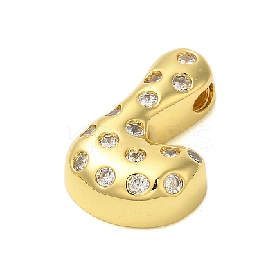 Rack Plating Brass Micro Pave Clear Cubic Zirconia Perdants KK-C067-11G-L-1