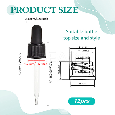 Glass Dropper Set Transfer Graduated Pipettes PH-TOOL-G011-14B-1