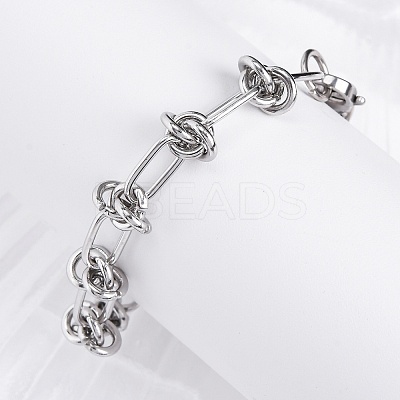 Tarnish Resistant 304 Stainless Steel Link Chain Bracelets BJEW-Z011-09P-1