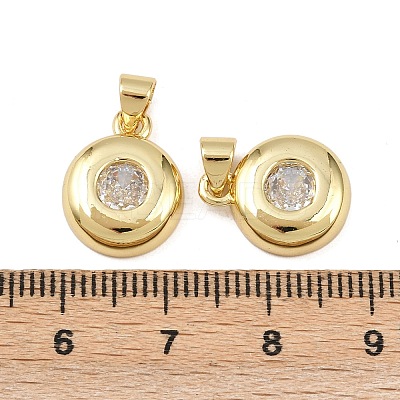 Brass Cubic Zirconia Pendants KK-L251-45G-1