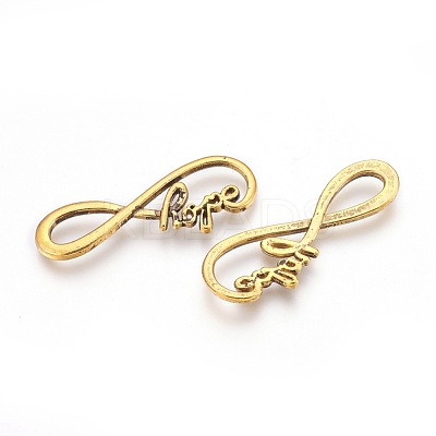 Tibetan Style Alloy Infinity with Hope Links connectors X-TIBE-S230-AG-LF-1