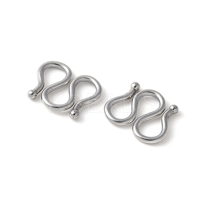 304 Stainless Steel S-Hook Clasps STAS-Z124-04F-P-1