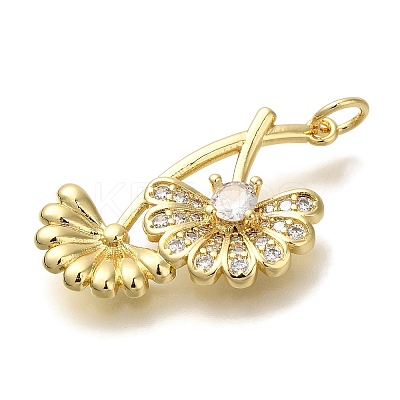 Rack Plating Brass Micro Pave Cubic Zirconia Pendants KK-I720-23G-1