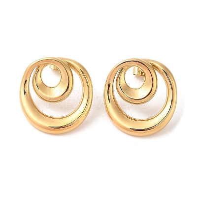 Ion Plating(IP) 304 Stainless Steel Stud Earrings for Women EJEW-S227-28G-1