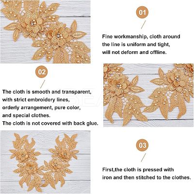 Polyester Embroidered Floral Lace Collar DIY-WH0326-47C-1