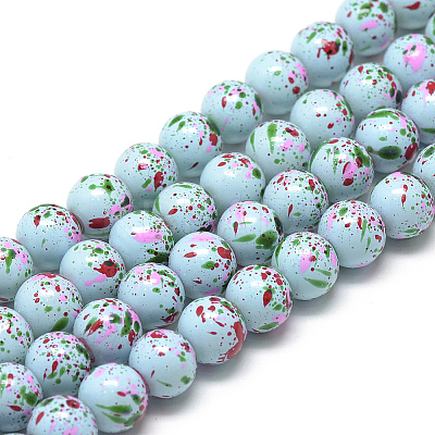 Baking Paint Glass Beads Strands DGLA-S115-8mm-S43-1