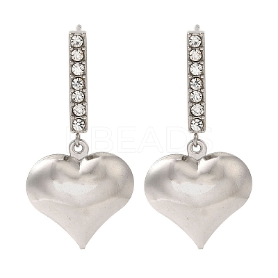 304 Stainless Steel Inlay Rhinestone Stud Earrings for Women EJEW-M024-06B-P-1