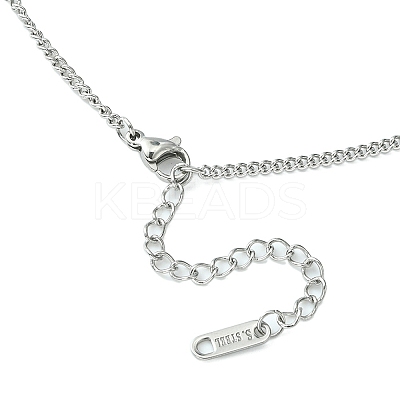 304 Stainless Steel Curb Chain Necklace for Men Women NJEW-YW0001-12-1
