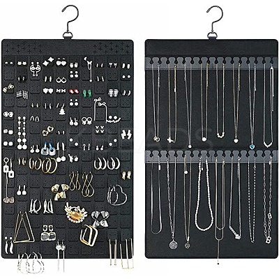 Felt Double Sided Hanging Jewelry Rolls for Earrings Necklaces Bracelets PW-WG35DBD-01-1