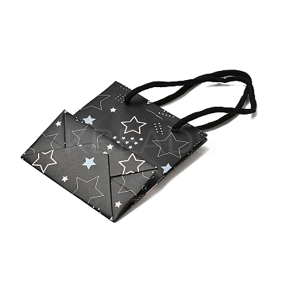 Star Print Paper Gift Tote Bags with Cotton Handles LS-CON-K016-02-1