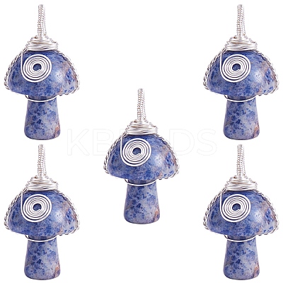 Natural Sodalite Pendants PALLOY-SW0004-10-1