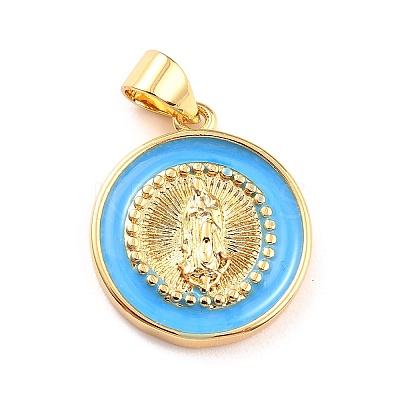 Brass Enamel Pendants KK-P209-02G-08-RS-1