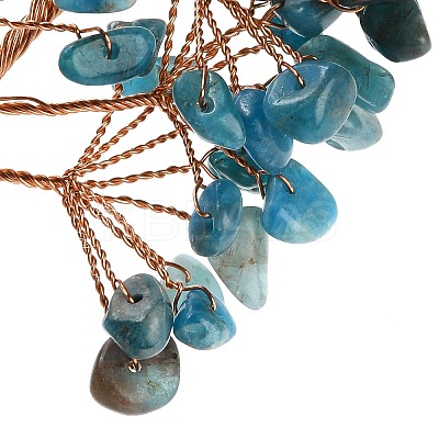 Natural Apatite Chips Tree of Life Decorations DJEW-C016-02G-1