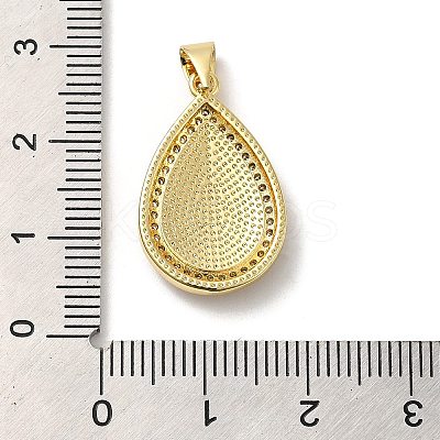 Rack Plating Brass Micro Pave Cubic Zirconia with Synthetic Opal Pendants KK-D088-31G-1