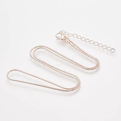 Brass Round Snake Chain Necklace Making MAK-T006-11A-RG-1
