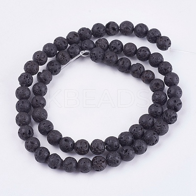 Natural Lava Rock Bead Strands G-R193-18-6mm-1