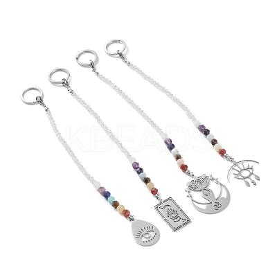 Stainless Steel Chakra Theme Yoga Lotus/Eye Pendant Decorate PALLOY-JF01198-1