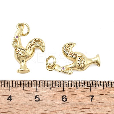 Brass With Cubic Zirconia Pendants KK-Q006-02G-1