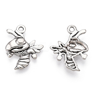 Tibetan Style Alloy Bee Pendants TIBE-Q037-029-RS-1