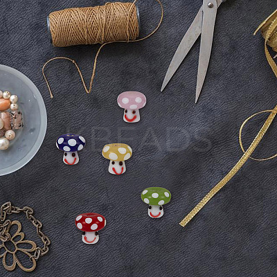 10Pcs 5 Colors Handmade Lampwork Beads GLAA-GO0001-03-1