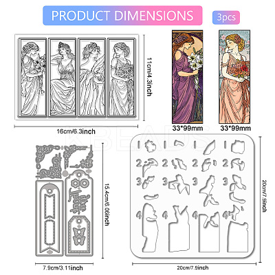 1Pc Angel Theme Bookmark Carbon Steel Cutting Dies Stencils DIY-GL0003-213-1