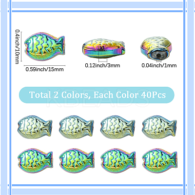 80Pcs 2 Colors Electroplate Glass Beads EGLA-SC0001-54A-1