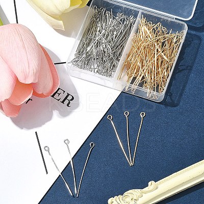 180Pcs 2 Colors Iron Eye Pins IFIN-FS0001-39-1
