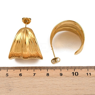 304 Stainless Steel C-Shaped Stud Earrings EJEW-I319-04G-1