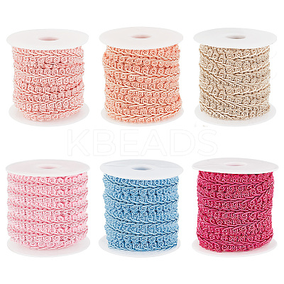 30M 6 Colors Polyester Centipede Braid Lace Trim OCOR-PH0002-24-1