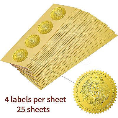 Plastic Self Adhesive Gold Foil Embossed Stickers DIY-WH0211-175-1