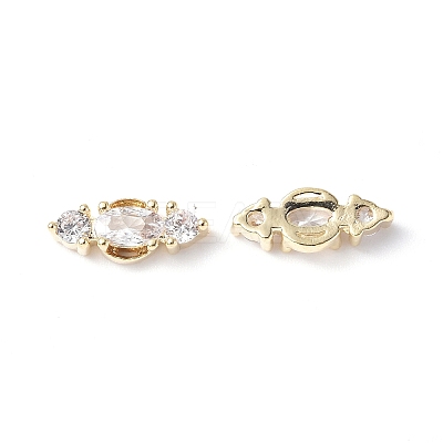 Brass Clear Cubic Zirconia Cabochons KK-A174-10G-1