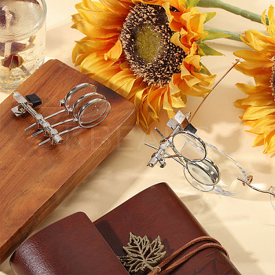 2Pcs Portable Clip-On Magnifying Glass AJEW-CA0005-33-1