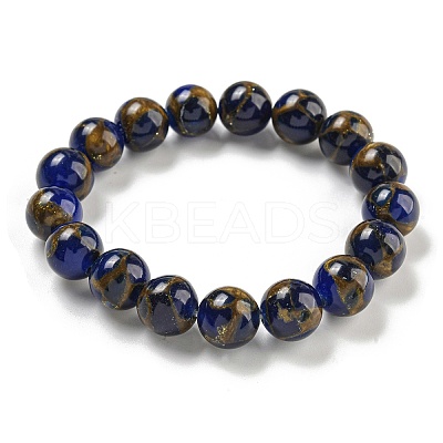 Round Synthetic Gold Clinquant Stone Stretch Bracekets G-P549-02B-02-1