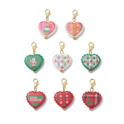 Christmas Printed Opaque Acrylic Pendant Decorations HJEW-JM04476-1