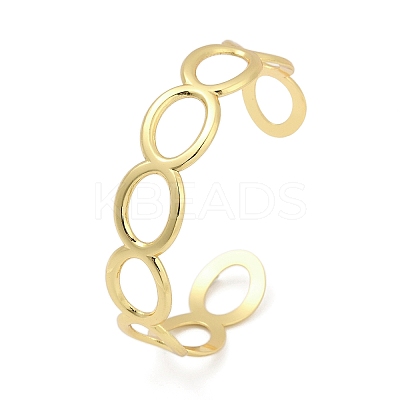 Hollow Out 304 Stainless Steel Cuff Bangles for Women BJEW-Z097-05G-1