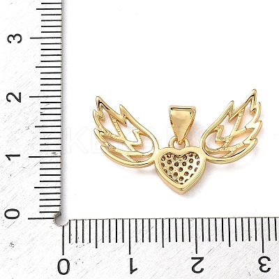 Brass Micro Pave Clear Cubic Zirconia Pendants KK-F930-23A-G-1