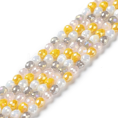 Electroplated Glass Beads Strands GLAA-B013-01B-1