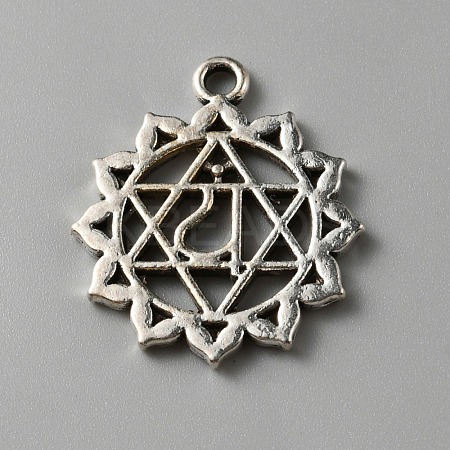 Chakra Zinc Tibetan Style Alloy Pendants FIND-WH0137-05B-AS-1