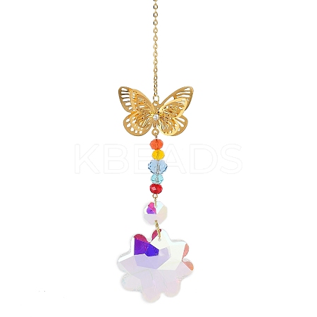 Hollow Alloy Hanging Ornaments HJEW-Q012-05B-1