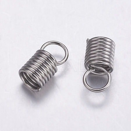 Tarnish Resistant 304 Stainless Steel Coil Cord Ends LS-STAS-K146-070-11x5mm-1