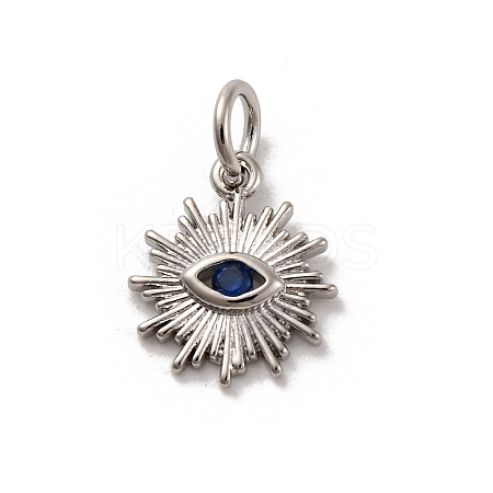 Brass Micro Pave Cubic Zirconia Charms KK-U033-04P-02-1