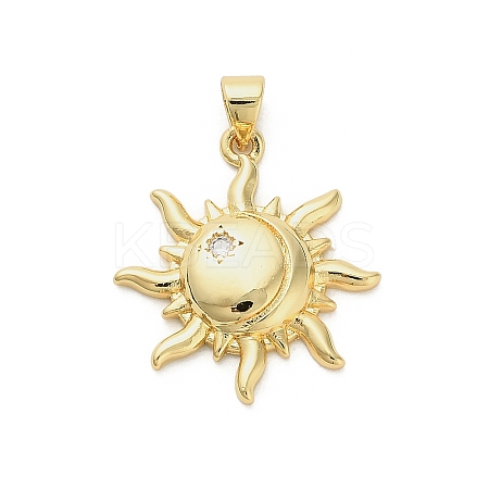 Brass Micro Pave Cubic Zirconia Pendants KK-L252-02G-1