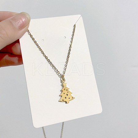Christmas 304 Stainless Steel Pendant Cable Chain Necklaces NG7275-1-1