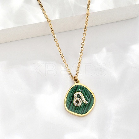 304 Stainless Steel Micro Pave Cubic Zirconia constellation Pendant Necklaces NJEW-R021-01G-05-1