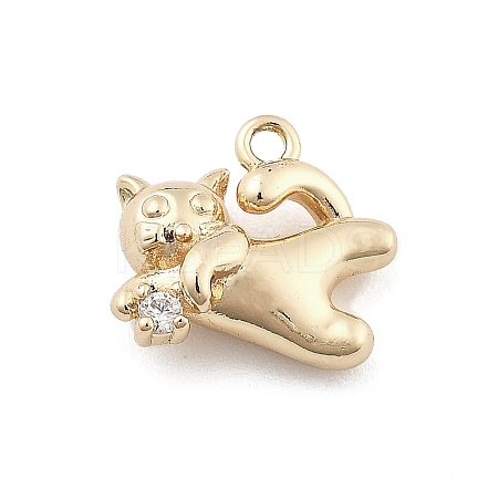 Brass Micro Pave Cubic Zirconia Pendants KK-M306-06G-05-1