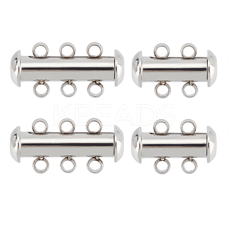 Unicraftale 4Sets 2 Style 304 Stainless Steel Slide Lock Clasps STAS-UN0035-16-1