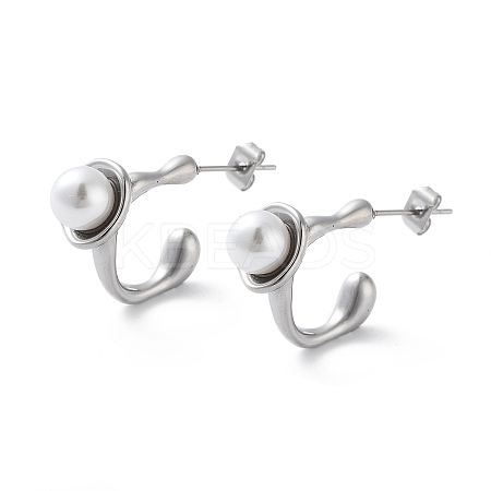 304 Stainless Steel Stud Earrings EJEW-D095-11P-1