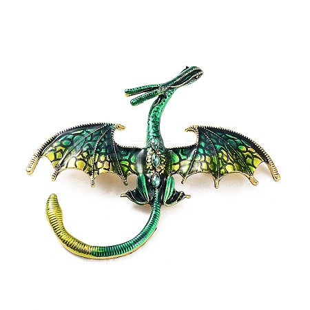 Dragon Alloy Rhinestone Brooches JEWB-K018-08AG-02-1
