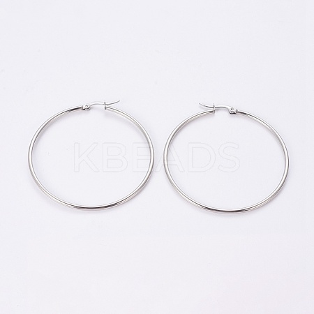 304 Stainless Steel Hoop Earrings EJEW-WH0002-03C-P-1